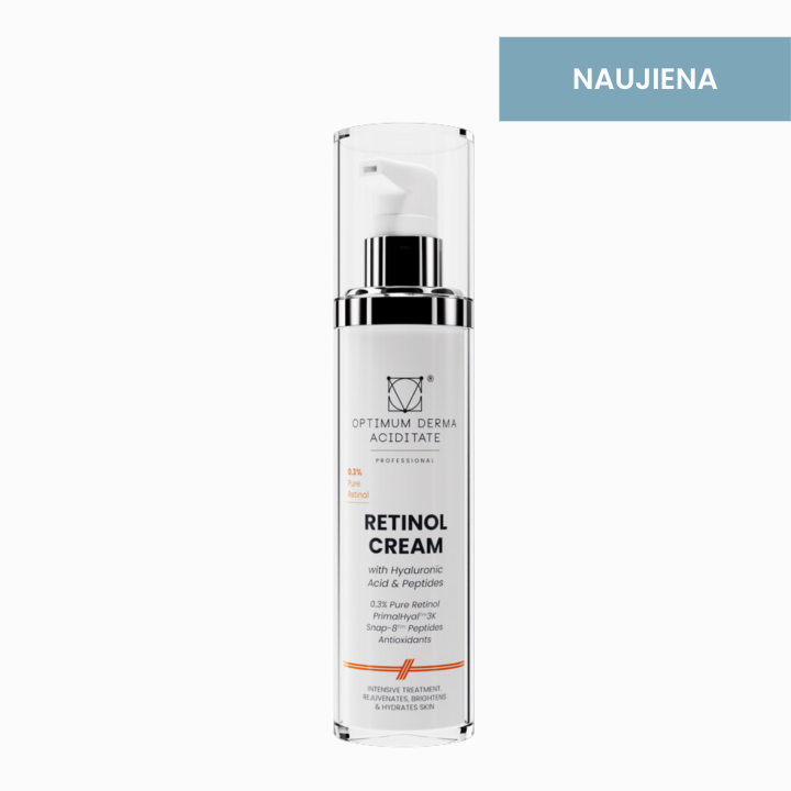 RETINOLIO KREMAS SU HIALURONO RŪGŠTIMI IR PEPTIDAIS, 50 ML